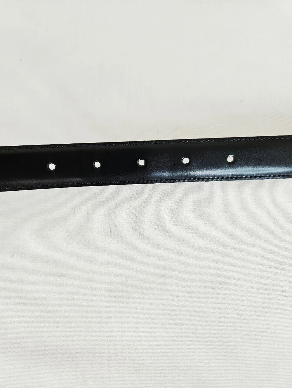 Brooks Brothers Italian Leather Belt Black Leather Wrapped Buckle Medium